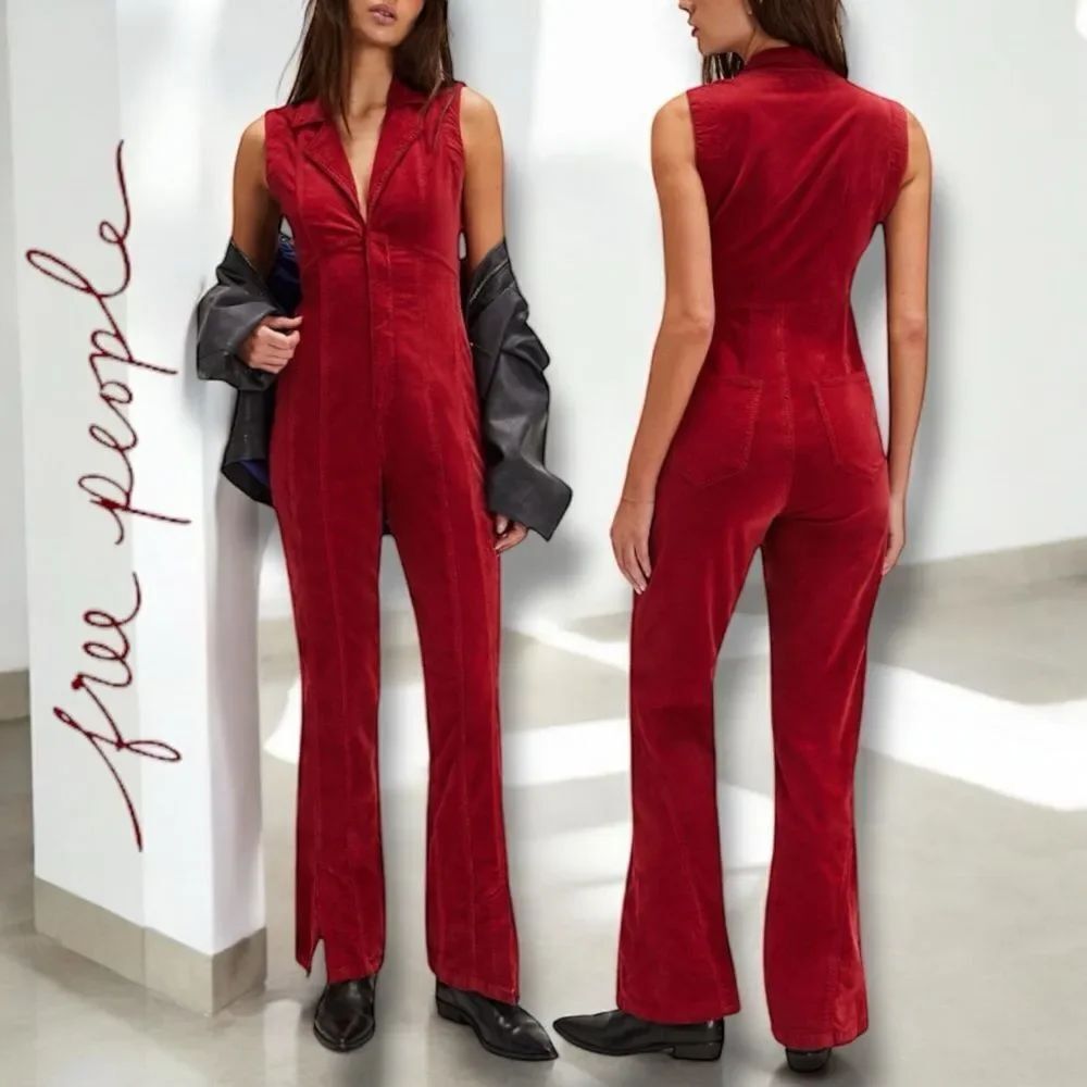 Free People CRVY Ring the Alarm Corduroy Jumpsuit in the Size XL-Short